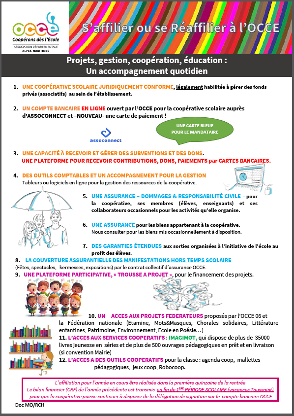 Pourquoi s'affilier &agrave; l'OCCE06 ?